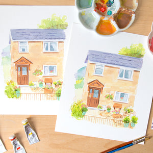 Painting a house portrait using Google images